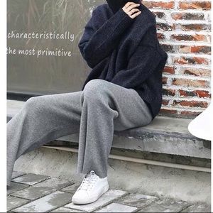 Grey long knit pants
